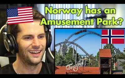 American Reacts to Tusenfryd (Norway&#39;s BIGGEST Amusement Park)