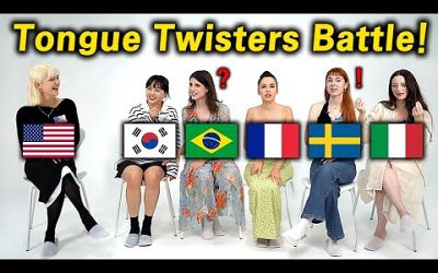 Top 5 Hardest English Tongue Twisters!! (US, South Korea, Brazil, France, Sweden, Italy)