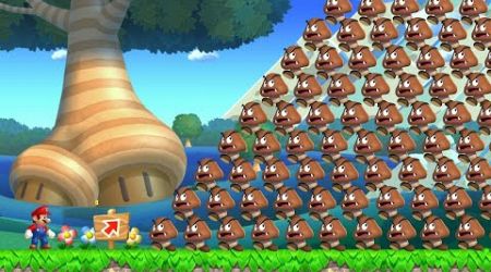 What Happens when Mario defeat 999 Goombas in New Super Mario Bros. U Deluxe? (HD)