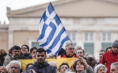 Hundreds of protesters opposed to bill allowing same-sex marriage rally in Greek capital