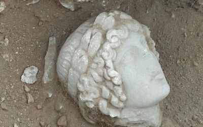 Philippi: A laurel-crowned marble head with a rich hair was discovered