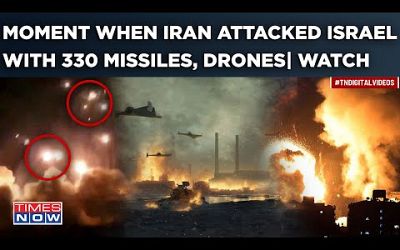Moment When Iran Attacked Israel With 330 Missiles, Drones | IDF Bases Destroyed | Panic Amid Sirens