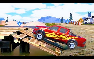Off Road 4x4 Driving Simulator: Tackling Muddy Terrain with New Red Pickup