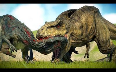 CARNIVORE AND HERBIVORE DINOSAURS BATTLE ROYALE IN UNITED KINGDOM - Jurassic World Evolution 2