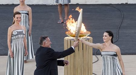 Paris 2024 Olympic flame begins journey to France