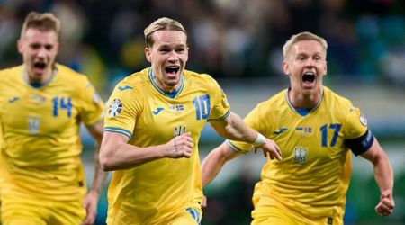 Ukraine joy as Mudryk sends them to Euro 2024
