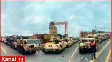 Footage of US equipment leaving Poland for Ukraine is released