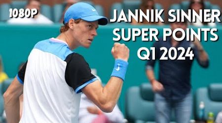 Jannik Sinner - Super Points in 2024 Q1 | Best Shots Compilation (HD)