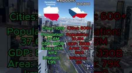 Poland vs Czech Republic #shorts #mapping