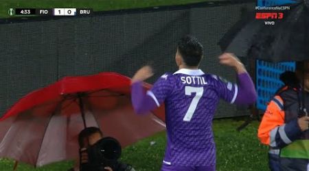 Gol di Riccardo Sottil oggi | Fiorentina vs Club Brugge 1-0 Highlights | UEFA Conference League 2024