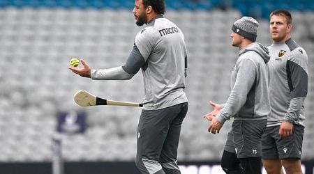 Relaxed Northampton Saints try their hand at hurling as they get to grips with Croke Park