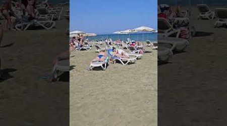 Sunny day on the beach. Cyprus Larnaca.