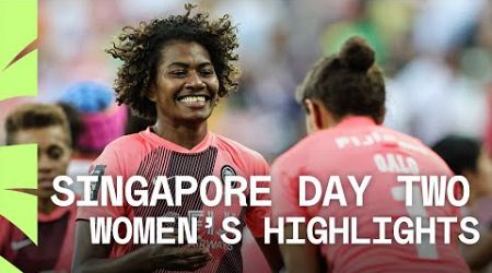 Last minute drama as Fiji reach semis! | HSBC SVNS Singapore Day Two Women&#39;s Highlights