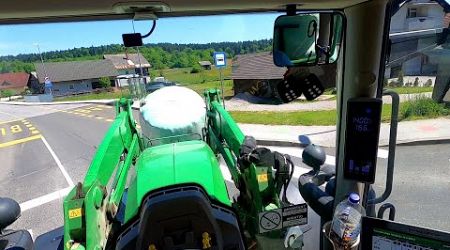 Cab View | John Deere 6R | Silage Bale Driving in Slovenia