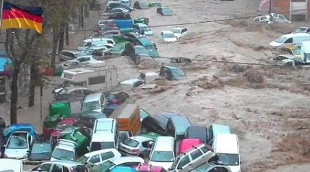 2 minutes ago in Germany! Serious storms and floods swept away hundreds of cars and houses