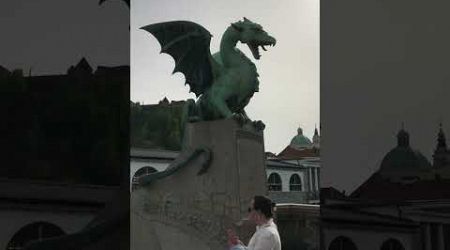 dragon statue on the bridge, Ljubljana, Slovenia