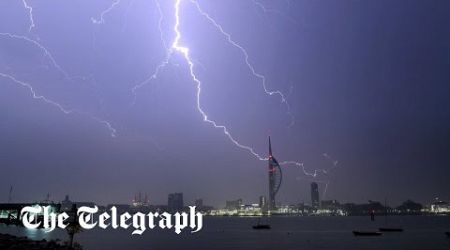 Lightning storms batter south England and Wales
