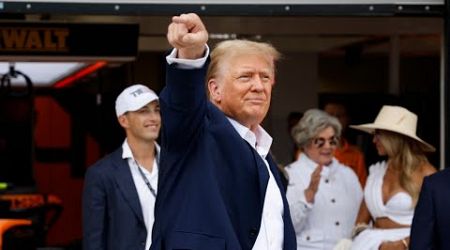 Donald Trump receives warm welcome at the Miami Grand Prix