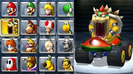 Playable Surprised Bowser in Mario Kart 7 (Mushroom Cup)
