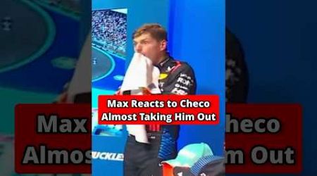 Max Verstappen Reacts to Checo&#39;s Close Call! #maxverstappen #formula1