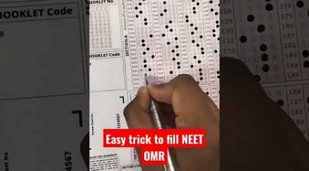 Easy trick to fill NEET OMR sheet/NEET Preparation/Quick OMR fill#neet #neet2024#omrsheetfilluptrick