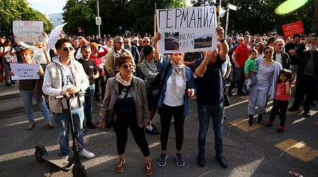 Protest Held at Junction of Sofia's Patriarch Evtimiy Boulevard, Georgi Rakovski Street