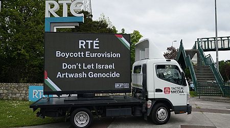 Watch: Protesters blast RTE for taking part in Eurovision and not boycotting over Israel 
