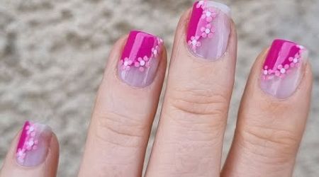 Negative Space Pink NAIL ART | Girly Flower NAILS For Beginners! | Easy Nail Tutorial At Home