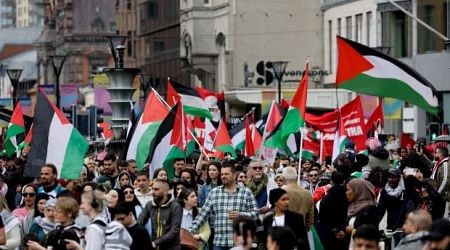 Pro-Palestinian demonstrators protest Israel's Eurovision inclusion