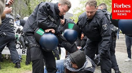JUST IN: German Police Detain Pro-Palestine Protestors At FU Berlin