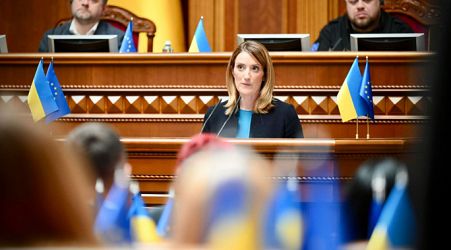  Metsola tells Ukranian parliament that EU accession is a matter of time 