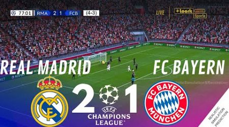 REAL MADRID 2-1 BAYERN MUNICH UEFA Champions League 23/24 | Match Highlights Video Game Simulation