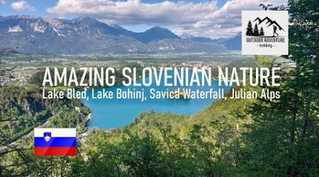 Slovenian amazing nature. Lake bled, Lake Bohinj, Savica Waterfall, Julian Alps [4k]