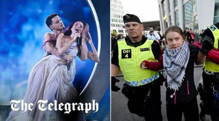 Eurovision: Isreali contestant booed as thousands protest outside venue