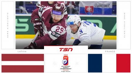 Latvia vs. France FULL HIGHLIGHTS | 2024 Men&#39;s World Hockey Championships