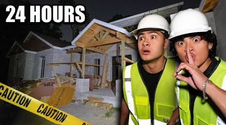 24 HOUR OVERNIGHT CHALLENGE in CONSTRUCTION SITE...