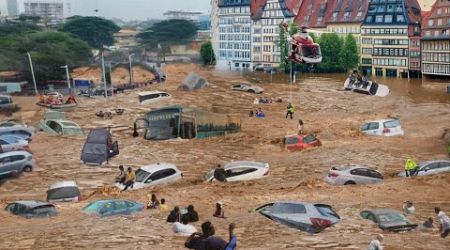 German flood today! Saarland is paralyzed, half the city is submerged!