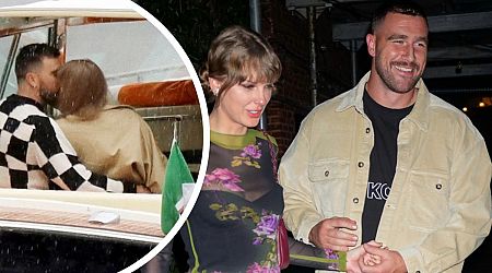 Taylor Swift and Travis Kelce spotted kissing on boat on Lake Como, Italy for anniversary