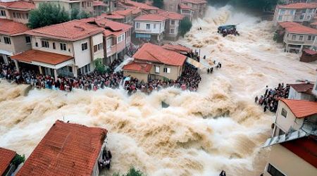 Powerful flood paralyzed life in Turkey! Houses and markets are underwater in Adana