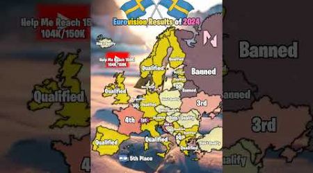 Eurovision results of 2024 #shorts #eurovision2024 #europe #sweden