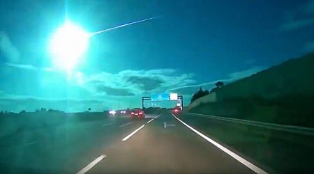 Watch moment giant meteor travelling at 1,700mph turns night sky blue over Spain and Portugal in rare spectacle