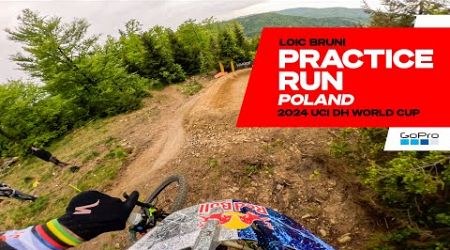 GoPro: Loic Bruni First Looks at the new track in Poland - &#39;24 UCI Downhill MTB World Cup