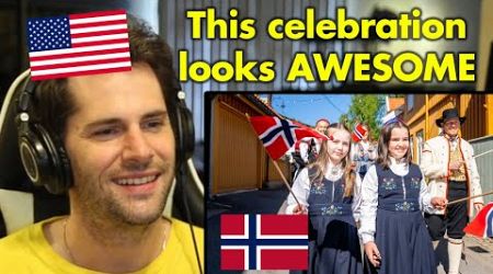 American Reacts to Celebrating Norway&#39;s Constitution Day (17th of May)
