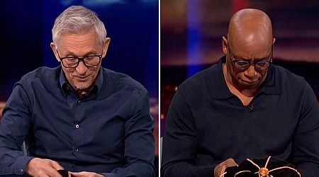 Ian Wright tears up as Gary Lineker hands him gift on final Match of the Day appearance