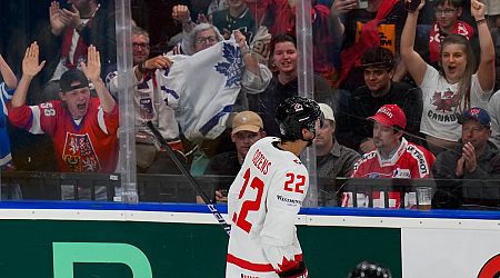 Dylan Cozens has two goals, assist as Canada edges Switzerland 3-2 at world hockey event
