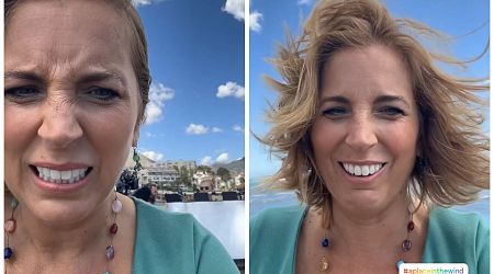 WATCH: Jasmine Harman struggles to film A Place In The Sun in Benalmadena as strong winds hit the Costa del Sol