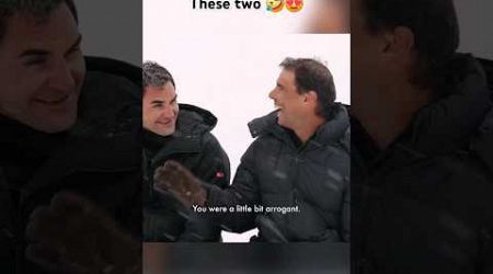 Roger Federer and Rafa Nadal funny moments during the new @louisvuitton Core Values campaign