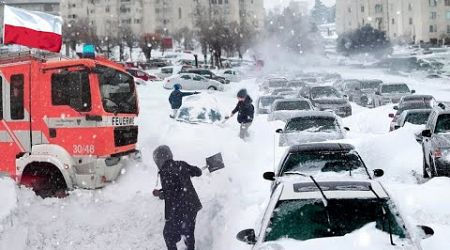 Poland is panicking! The ice storm submerged hundreds of cars and streets