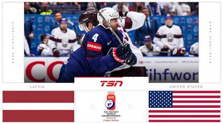 USA vs. Latvia Highlights | 2024 Men&#39;s World Hockey Championship
