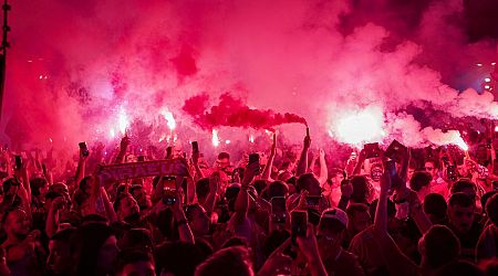 Wild scenes in Athens as Olympiacos fans celebrate Europa Conference League win